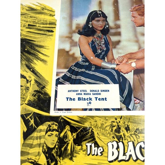 Set of 4 The Black Tent 1956 Lobby Card Movie Poster UK Rank Anthony Steel WWII - Picture 10 of 12